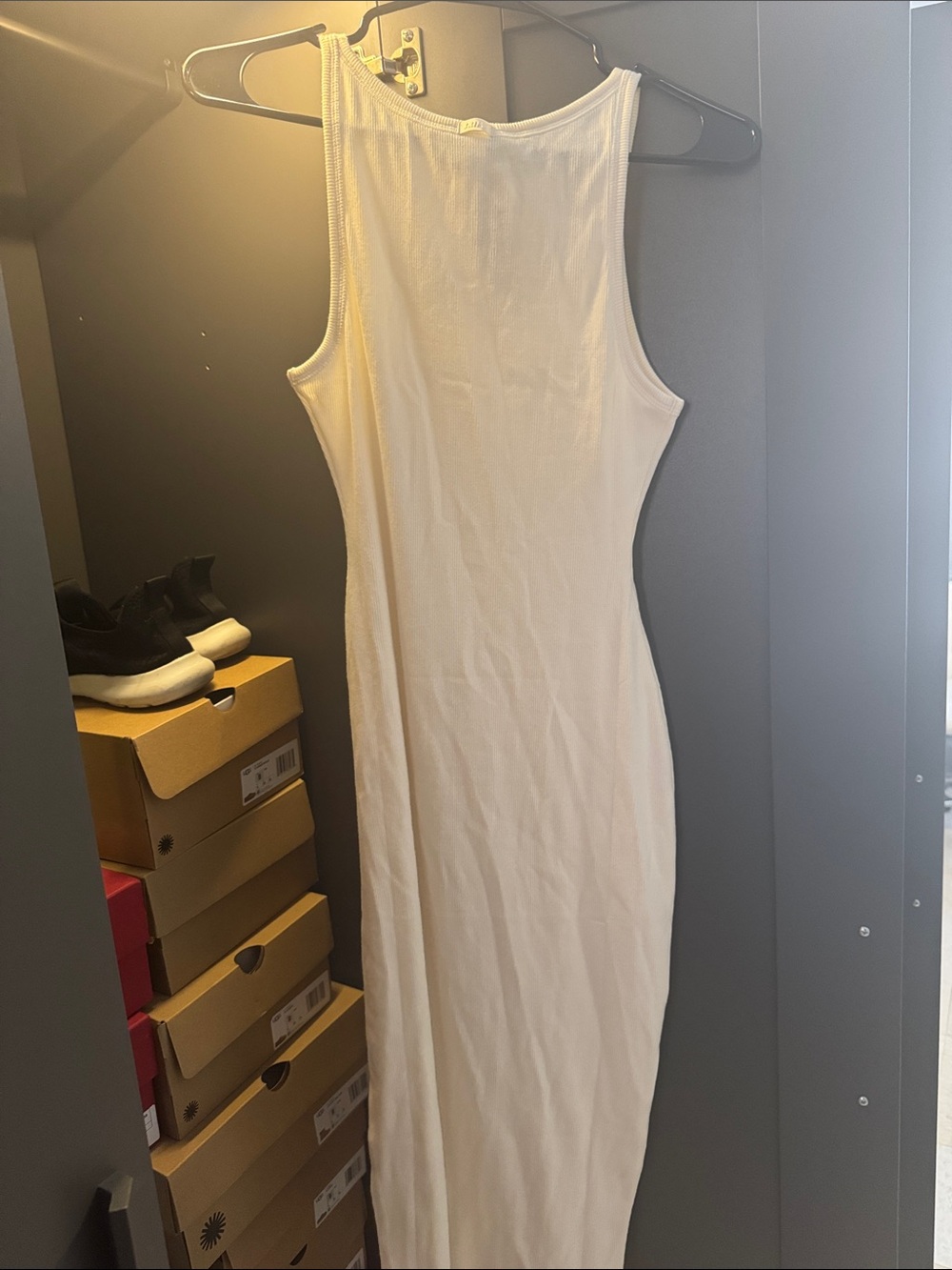 Skims Cotton Rib Tank Midi Dress Marble size Medium - Picture 5 of 5